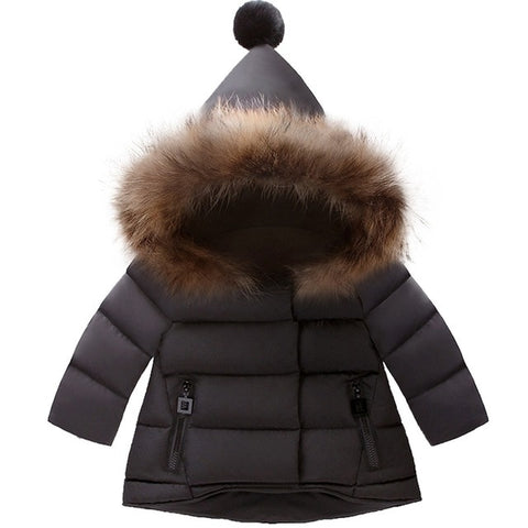 Fashion Baby Boys Jackets Fur collar Autumn Winter Kids Warm Hoodies Jacket Children Outerwear girl Coat Boys Girls Clothe