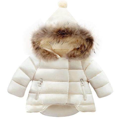 Fashion Baby Boys Jackets Fur collar Autumn Winter Kids Warm Hoodies Jacket Children Outerwear girl Coat Boys Girls Clothe