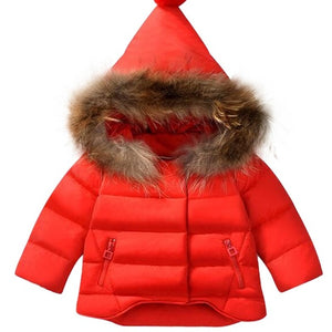 Fashion Baby Boys Jackets Fur collar Autumn Winter Kids Warm Hoodies Jacket Children Outerwear girl Coat Boys Girls Clothe