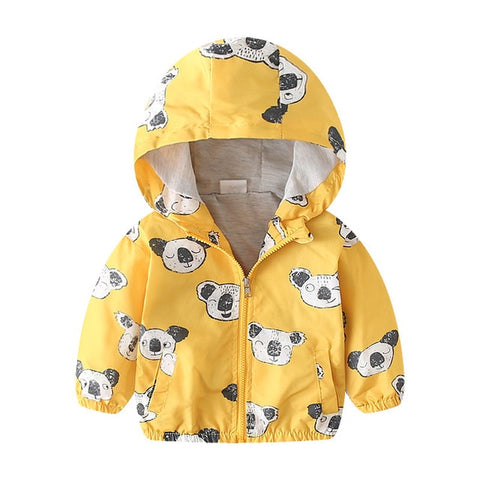 27kids2-7Y Cute Dinosaur Spring Children Autumn Kids  Hooded Top Boys Outerwear  Active Boy Windbreaker Toddler Boy Hoodie