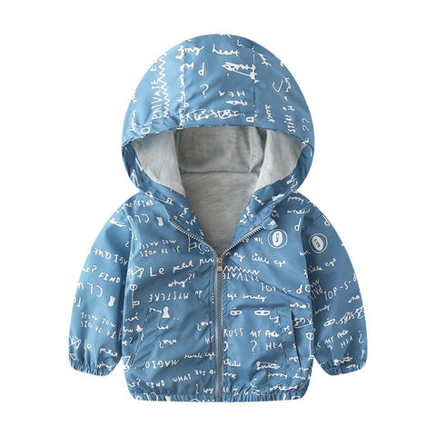 27kids2-7Y Cute Dinosaur Spring Children Autumn Kids  Hooded Top Boys Outerwear  Active Boy Windbreaker Toddler Boy Hoodie