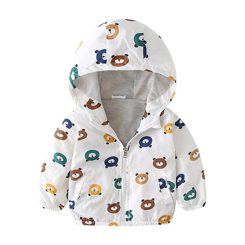 27kids2-7Y Cute Dinosaur Spring Children Autumn Kids  Hooded Top Boys Outerwear  Active Boy Windbreaker Toddler Boy Hoodie