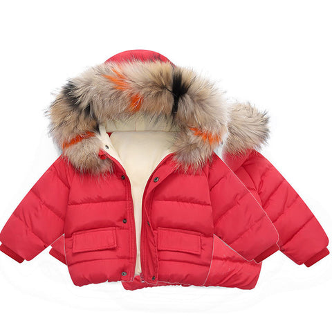 Fashion Baby Boys Jackets Fur collar Autumn Winter Kids Warm Hoodies Jacket Children Outerwear girl Coat Boys Girls Clothe