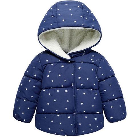 Baby autumn and winter new warm clothing children's jacket thickening plus velvet padded jacket boy hooded jacket boy warm jacke