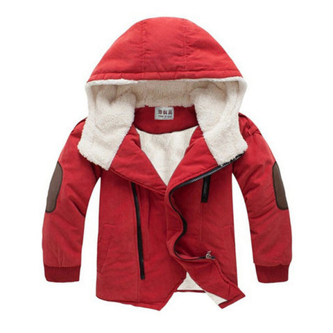 Baby autumn and winter new warm clothing children's jacket thickening plus velvet padded jacket boy hooded jacket boy warm jacke