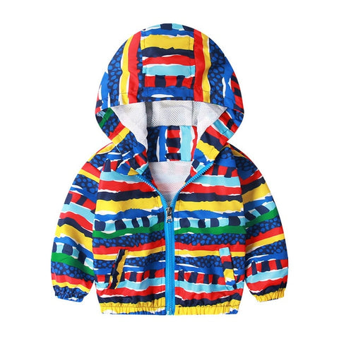 27kids2-7Y Cute Dinosaur Spring Children Autumn Kids  Hooded Top Boys Outerwear  Active Boy Windbreaker Toddler Boy Hoodie