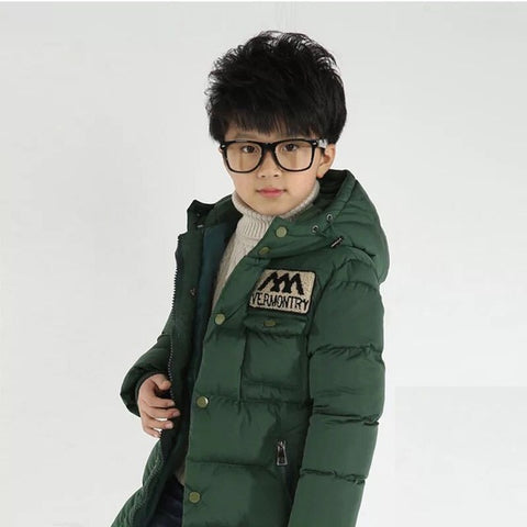 Baby autumn and winter new warm clothing children's jacket thickening plus velvet padded jacket boy hooded jacket boy warm jacke