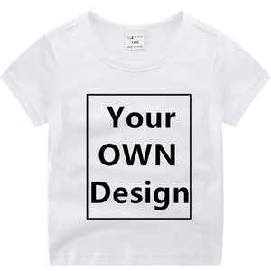 Your OWN Design Brand Logo/Picture Custom Little Boy Girl DIY Cotton T shirt Kid Short sleeve Casual T-shirt Children clothes