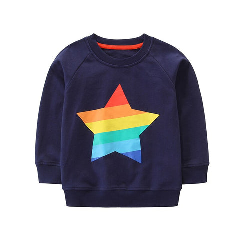 hilittlekids Autumn Kids Baby Boy Star Hodie Kid Print Sweatshirts Casual Toddler Blouse Long Sleeve Outerwear