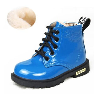 NEW 2019 Girls Leather Boots Boys Shoes Spring Autumn PU Leather Children Boots Fashion Toddler Kids Boots Warm Winter Boots