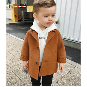 Toddler Coat Korean Fashion Woolen Jacket Baby Boy Outwear High Quality Turndown Collar Children Clothing 1 2 3 4 5 Y Boy Jacket