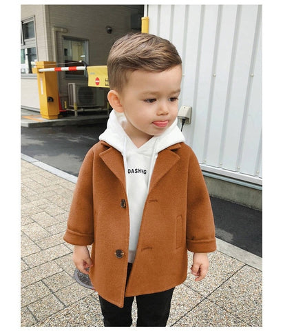 Toddler Coat Korean Fashion Woolen Jacket Baby Boy Outwear High Quality Turndown Collar Children Clothing 1 2 3 4 5 Y Boy Jacket