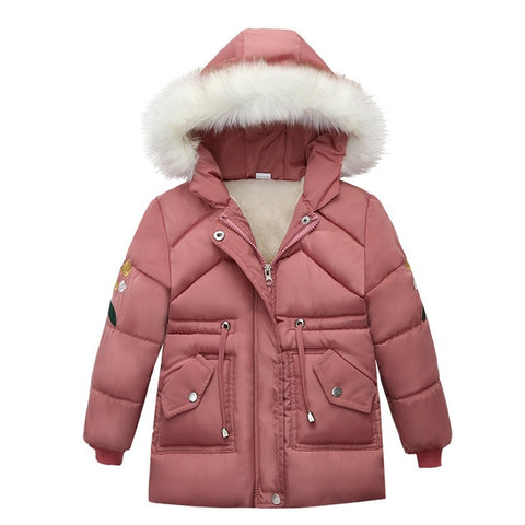 Fashion Baby Boys Jackets Fur collar Autumn Winter Kids Warm Hoodies Jacket Children Outerwear girl Coat Boys Girls Clothe