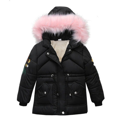 Fashion Baby Boys Jackets Fur collar Autumn Winter Kids Warm Hoodies Jacket Children Outerwear girl Coat Boys Girls Clothe