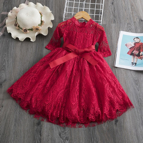 Kids Dresses For Girls Long Sleeve Deer Snowflake Print Dress New Year Costume Princess Dress Kids Christmas Clothes Vestidos