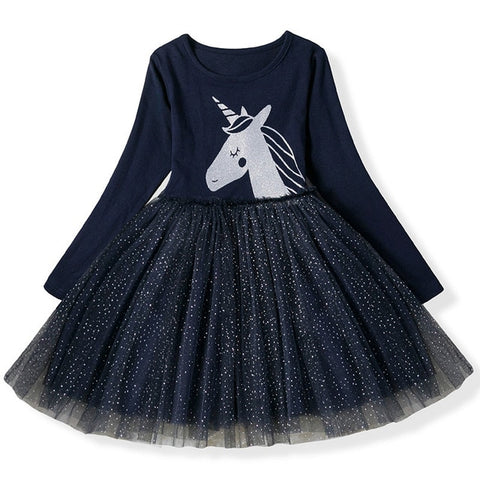 Kids Dresses For Girls Long Sleeve Deer Snowflake Print Dress New Year Costume Princess Dress Kids Christmas Clothes Vestidos