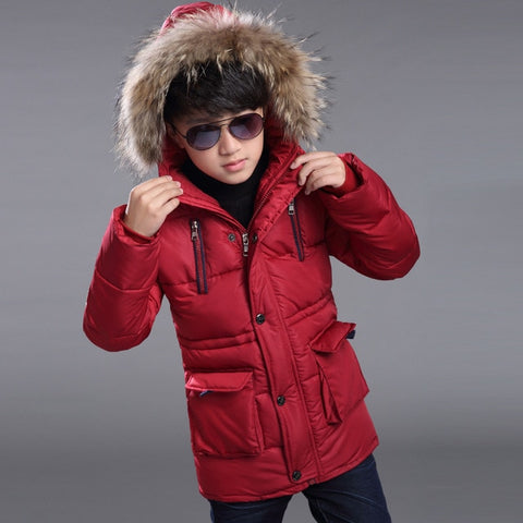 Baby autumn and winter new warm clothing children's jacket thickening plus velvet padded jacket boy hooded jacket boy warm jacke