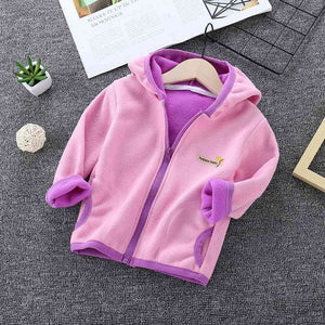 Baby Boys Girls Wool Hooded Zipper Coat Outwear Sweatshirt 2019 Autumn Winter Kids Warm Soft Fleece Jackets Children Clothing