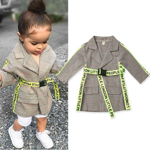 2019 NEW Fashion formal toddler kid baby girl coat long belt autumn and winter warm jacket outdoor children girl clothes