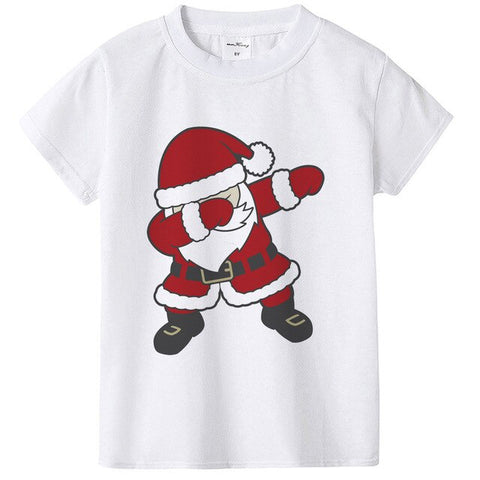 Dabbing Santa Claus New Hot Christmas Toddler Kids Baby Boy Girls Holiday Clothes Short Sleeve T-shirts Top Tee Outfits Wear