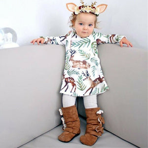 Xmas Dress For Girls Toddler Kids Baby Girl Christmas Long Sleeve Pageant Tutu Dress Princess Clothes Set