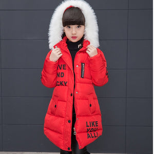 New Girls Warm Winter Coat Artificial Fur Fashion Kids Hooded Jacket Coat for Girl Outerwear Girls Clothes 3-12 Years