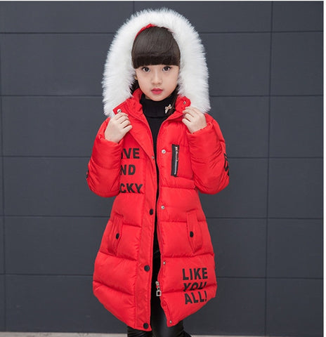 New Girls Warm Winter Coat Artificial Fur Fashion Kids Hooded Jacket Coat for Girl Outerwear Girls Clothes 3-12 Years