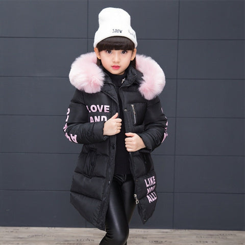 New Girls Warm Winter Coat Artificial Fur Fashion Kids Hooded Jacket Coat for Girl Outerwear Girls Clothes 3-12 Years