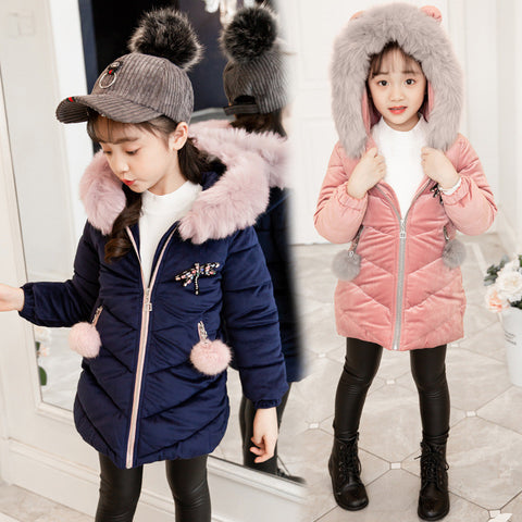 Winter Girls Fur Coat Fahion Thick Warm Baby Girl Faux Fur Jackets Coats Parka Kids Outerwear Clothes Kids Coat Age 3-12 Years