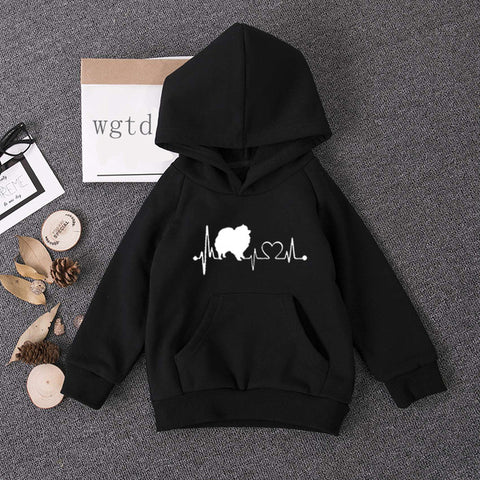 Children Hoodies Rottweiler-Heartbeat-Lifeline-Dog-Car Toddler Winter Warm Hoodie Kids Boys Girls Baby Sweatshirt Casual Pull