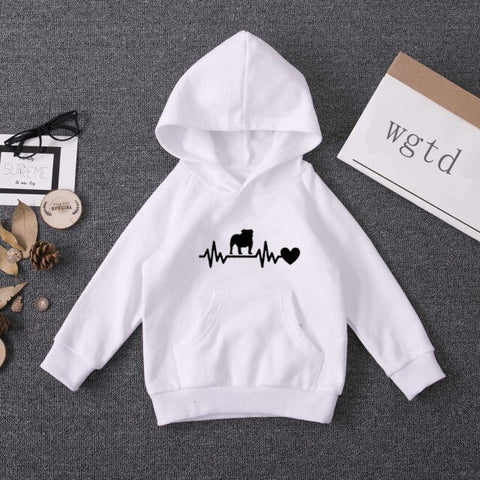 Children Hoodies Rottweiler-Heartbeat-Lifeline-Dog-Car Toddler Winter Warm Hoodie Kids Boys Girls Baby Sweatshirt Casual Pull