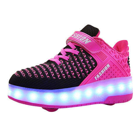 autumn Children Casual Shoes Toddler Light Up LED Wheels Skate USB Shoes Fashion Kids  leisure Sport Sneakers for boy shoes