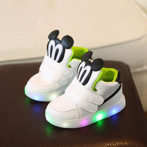 Cute Lovely Princess Boys Girls Boots Cartoon Children Shoes Casual Fashion LED Light Baby Kids Shoes Led Sneakers