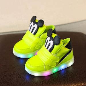 Cute Lovely Princess Boys Girls Boots Cartoon Children Shoes Casual Fashion LED Light Baby Kids Shoes Led Sneakers