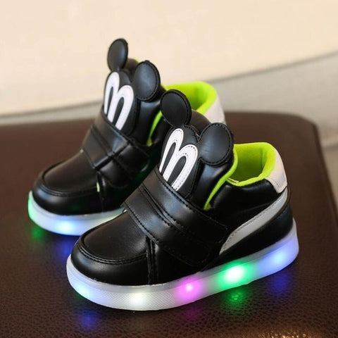 Cute Lovely Princess Boys Girls Boots Cartoon Children Shoes Casual Fashion LED Light Baby Kids Shoes Led Sneakers