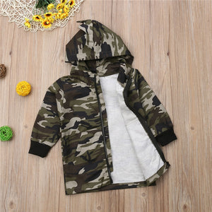 2-7Y Toddler Kids Baby Boys Camouflage Dinosaur Zipper Coat Top Hooded Autumn Spring Outwear New Clothes