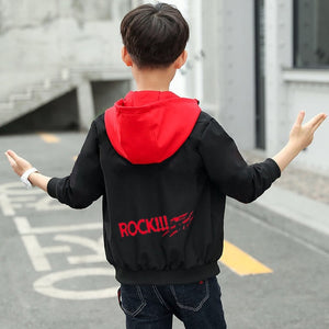 Boys Jacket New arrival 3-13y Clothing For Baby Boys Coat Solid Color Flight Jacket Hooded Autumn Kid Outerwear Children Clothes