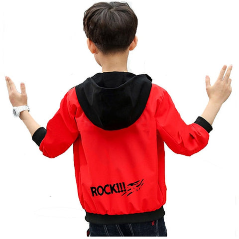 Boys Jacket New arrival 3-13y Clothing For Baby Boys Coat Solid Color Flight Jacket Hooded Autumn Kid Outerwear Children Clothes