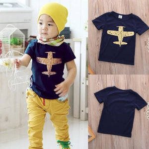 Kids Boy T-shirt Plane Pattern Cotton Shirt plane design Blouse Tee Toddler Clothes Tops