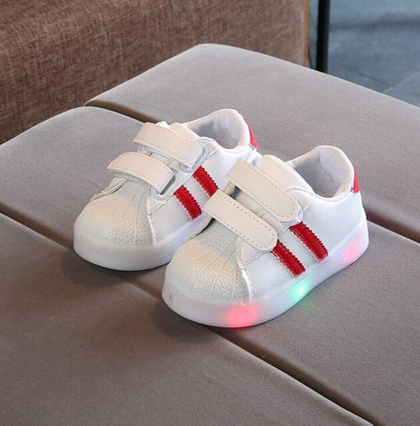 New Kids shoes Led shoes Casual Sport Running Shoes Sneakers Children Luminous Shoes Boys Girls Stripe Baby Non-slip Sneakers