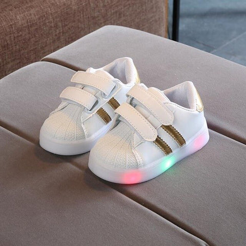 New Kids shoes Led shoes Casual Sport Running Shoes Sneakers Children Luminous Shoes Boys Girls Stripe Baby Non-slip Sneakers