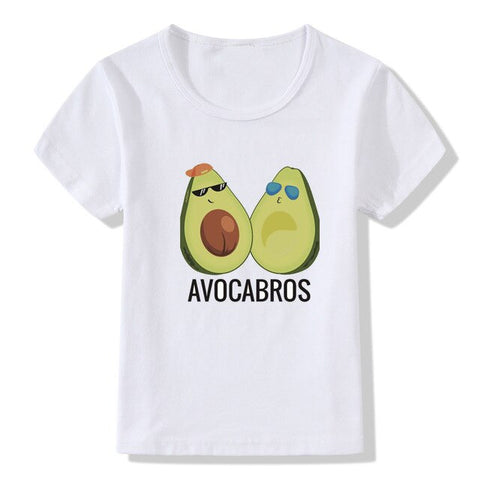 2019 Summer Children Tops Tees Cartoon Avocado Print T shirt Kids Funny Let's Avo Good Time Desing Boys Girls T-shirt Clothes