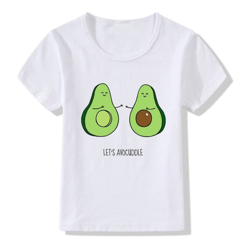 2019 Summer Children Tops Tees Cartoon Avocado Print T shirt Kids Funny Let's Avo Good Time Desing Boys Girls T-shirt Clothes