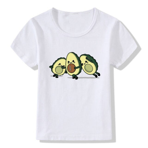 2019 Summer Children Tops Tees Cartoon Avocado Print T shirt Kids Funny Let's Avo Good Time Desing Boys Girls T-shirt Clothes