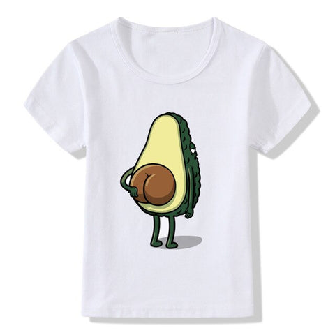 2019 Summer Children Tops Tees Cartoon Avocado Print T shirt Kids Funny Let's Avo Good Time Desing Boys Girls T-shirt Clothes