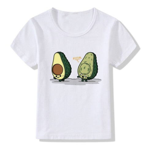 2019 Summer Children Tops Tees Cartoon Avocado Print T shirt Kids Funny Let's Avo Good Time Desing Boys Girls T-shirt Clothes