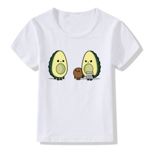 2019 Summer Children Tops Tees Cartoon Avocado Print T shirt Kids Funny Let's Avo Good Time Desing Boys Girls T-shirt Clothes