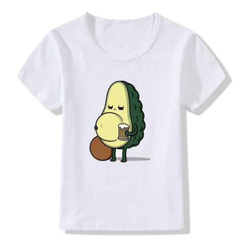 2019 Summer Children Tops Tees Cartoon Avocado Print T shirt Kids Funny Let's Avo Good Time Desing Boys Girls T-shirt Clothes