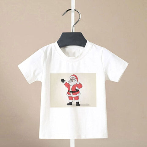 Summer Cool Boys Christmas Shirt Santa Claus Elk Snowflake Cute Pattern T Shirts For Baby Girls New Kids T Shirt Leisure Kawai