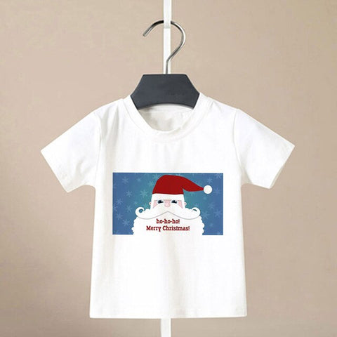 Summer Cool Boys Christmas Shirt Santa Claus Elk Snowflake Cute Pattern T Shirts For Baby Girls New Kids T Shirt Leisure Kawai